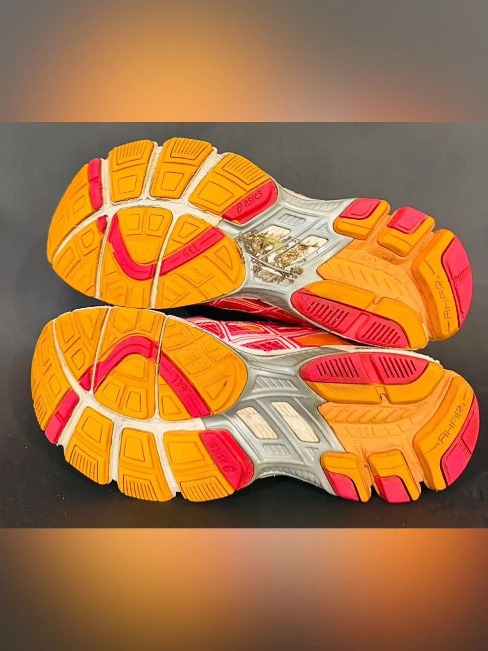 ASICS Women's Hot Pink and Orange Athletic Running Shoes